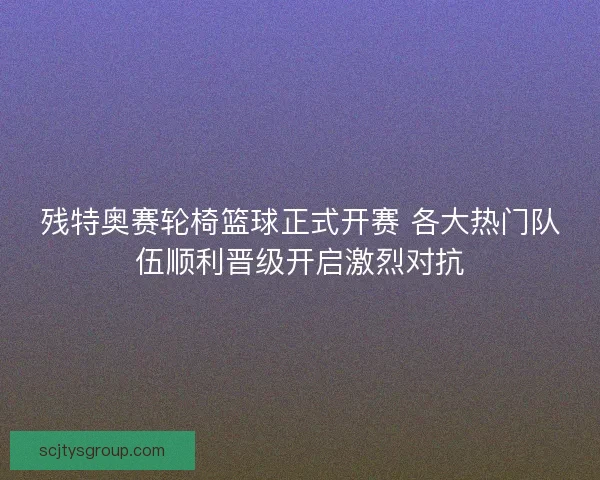 残特奥赛轮椅篮球正式开赛 各大热门队伍顺利晋级开启激烈对抗